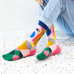 Chaussettes Abstraites À Blocs De Couleurs