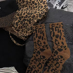 Chaussettes Vintage À Imprimé Léopard