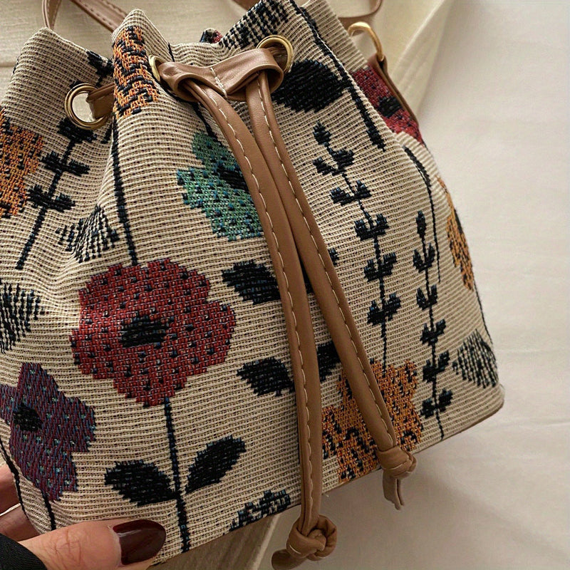 Sac À Motif Fleuri Vintage