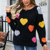 Pull En Tricot À Motif Coeur