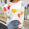 Pull En Tricot À Motif Coeur