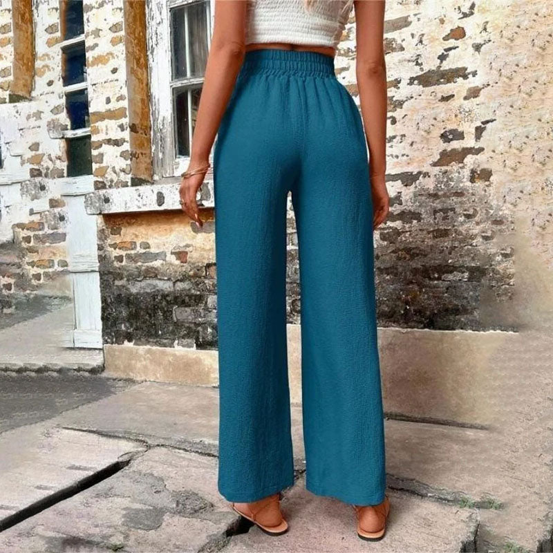 Pantalon Décontracté De Couleur Unie