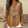 【Manches Longues】Blouse À Imprimé Ethnique Vintage