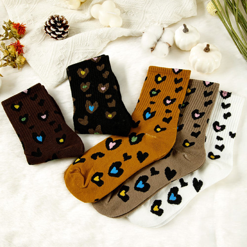 Chaussettes Décontractées À Imprimé Coeur