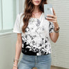 T-Shirt À Fleurs À Blocs De Couleurs