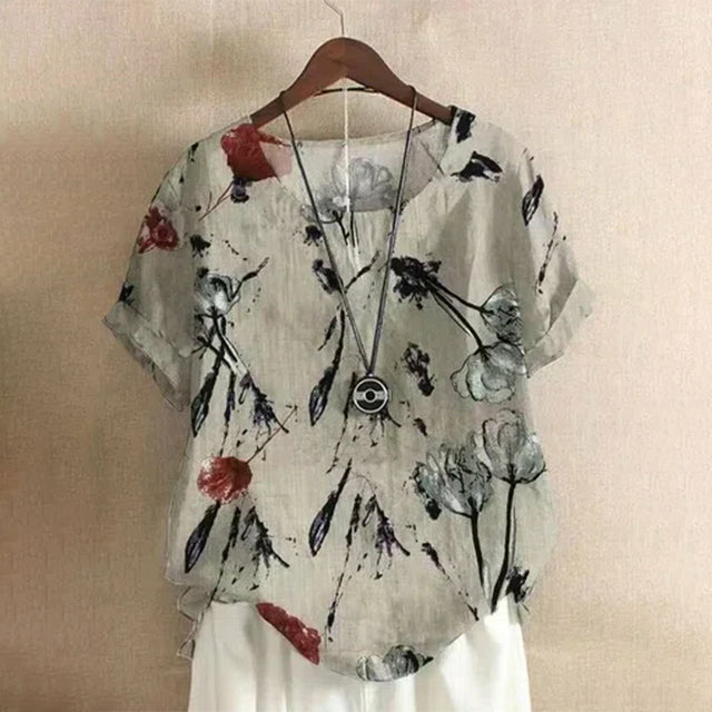 Blouse Décontractée À Imprimé Floral