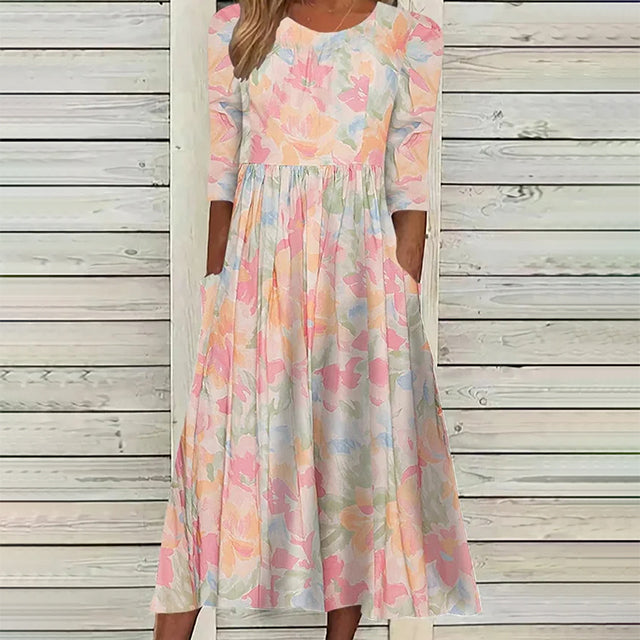 Robe Décontractée À Fleurs Imprimées