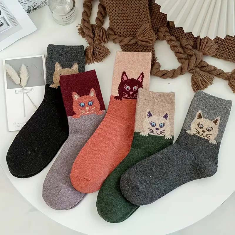 Pack De 5 Paires De Chaussettes Motif Chat