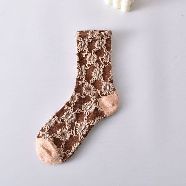 Chaussettes Fleuries Décontractées