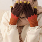 Gants Chauds De Couleur Contrastée