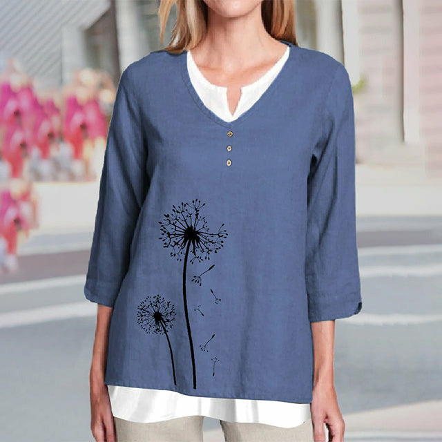 【Coton Et Lin】Blouse Imprimé Pissenlit