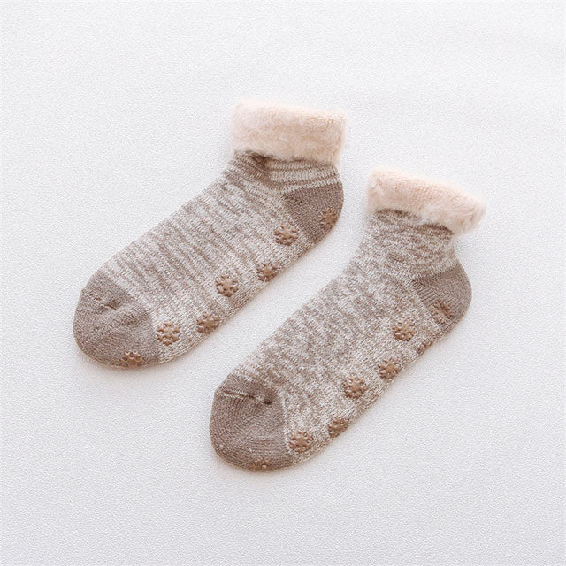 Chaussettes Antidérapantes En Peluche Chaudes