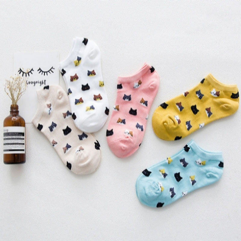 Lot De 5 Paires De Chaussettes À Imprimé Chat