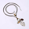 Collier Pendentif Feuille Vintage