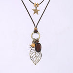 Collier Pendentif Feuille Vintage