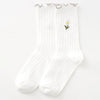 Chaussettes Décontractées À Fleurs Brodées