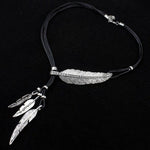 Collier Pendentif Plume Vintage