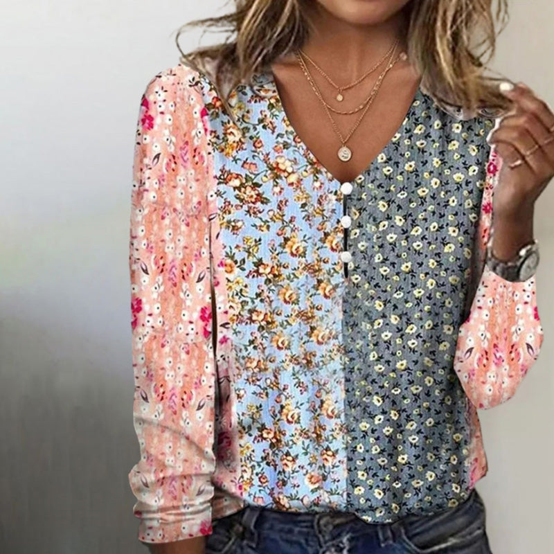 Blouse À Fleurs Décontractée