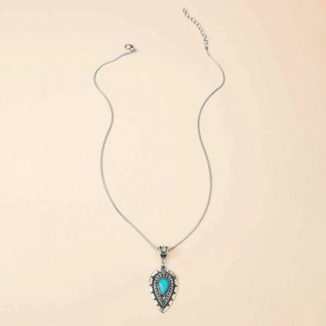 Collier Pendentif Goutte D'Eau Vintage