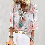 Blouse Décontractée À Imprimé Floral