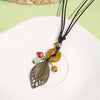 Collier Pendentif Feuille Vintage