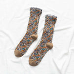 Chaussettes Jacquard Florales Vintage