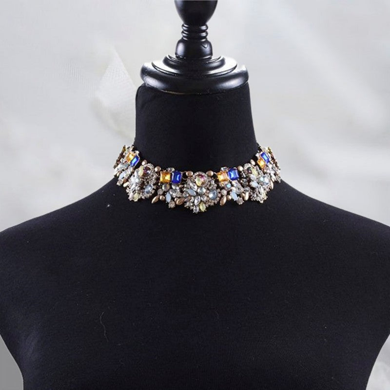 Collier Floral En Cristal De Bohème