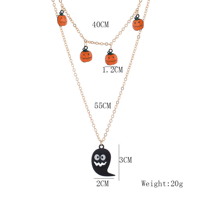 Collier Pendentif Citrouille D'Halloween