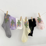 Chaussettes Respirantes En Jacquard Fleuri