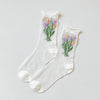 Chaussettes Respirantes En Jacquard Fleuri