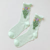 Chaussettes Respirantes En Jacquard Fleuri