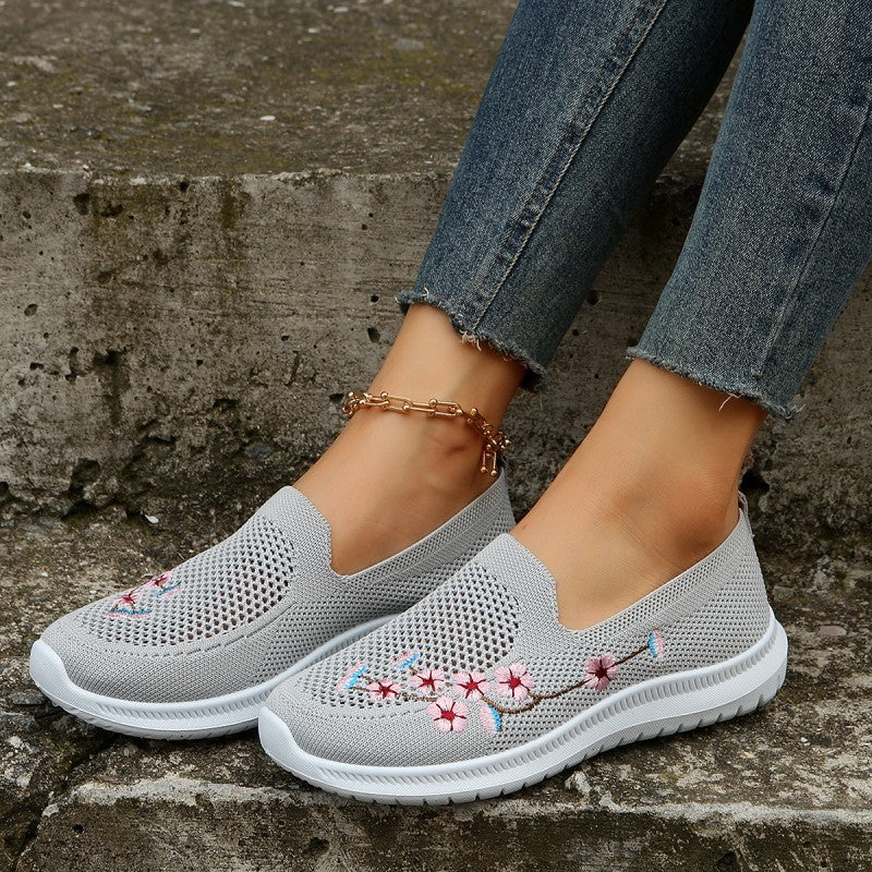 Chaussures Respirantes À Broderies Florales