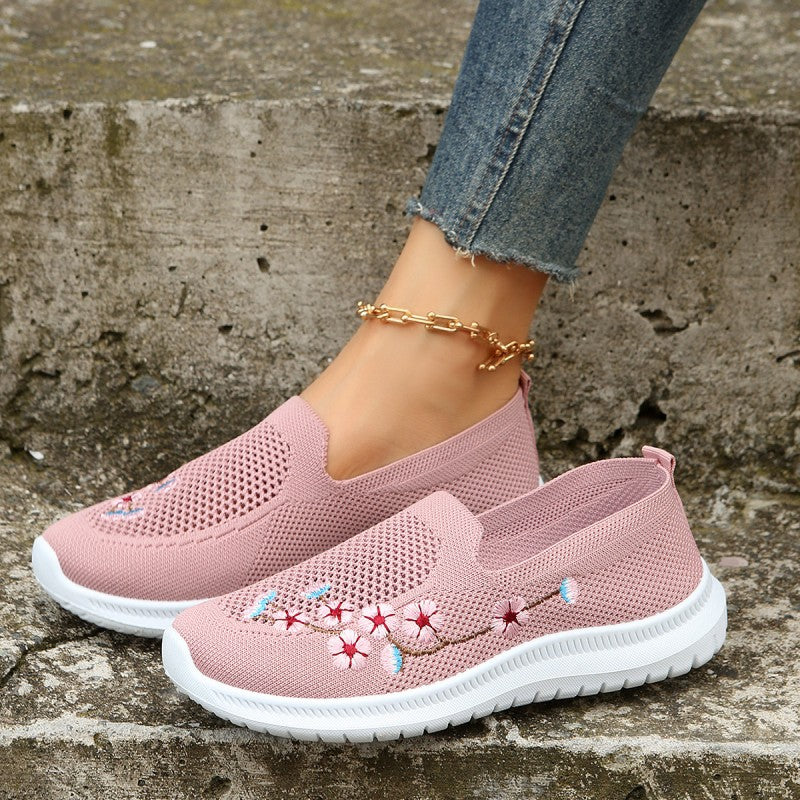 Chaussures Respirantes À Broderies Florales