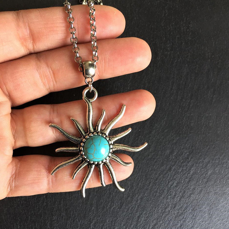 Collier Pendentif Soleil Bohême