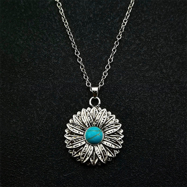 Collier Pendentif Tournesol Bohème