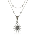 Collier Pendentif Tournesol Vintage