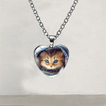 Collier Pendentif Chat Coeur