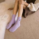 Chaussettes En Peluche Motif Chat