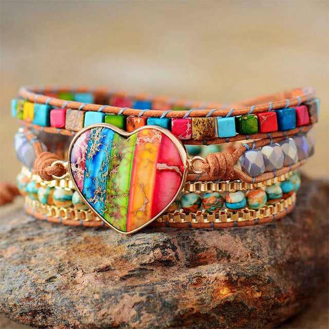 Bracelet Coloré Bohème En Forme De Coeur