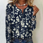 Blouse Décontractée À Imprimé Floral