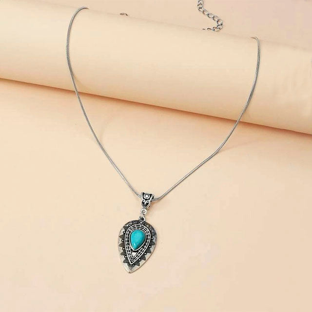 Collier Pendentif Goutte D'Eau Vintage