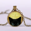 Collier Pendentif Chat Noir Vintage