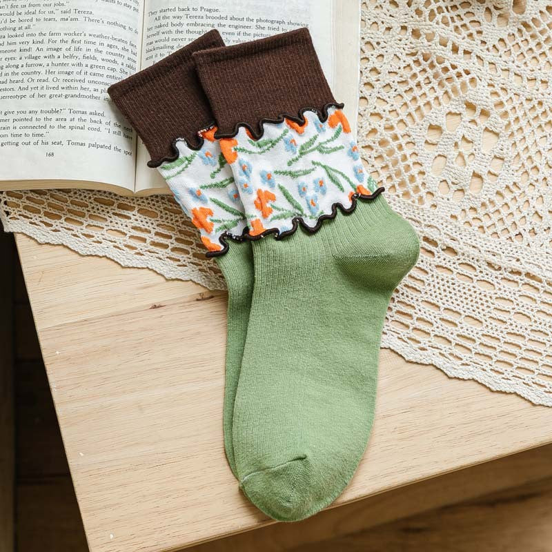 Chaussettes Fleuries Vintage