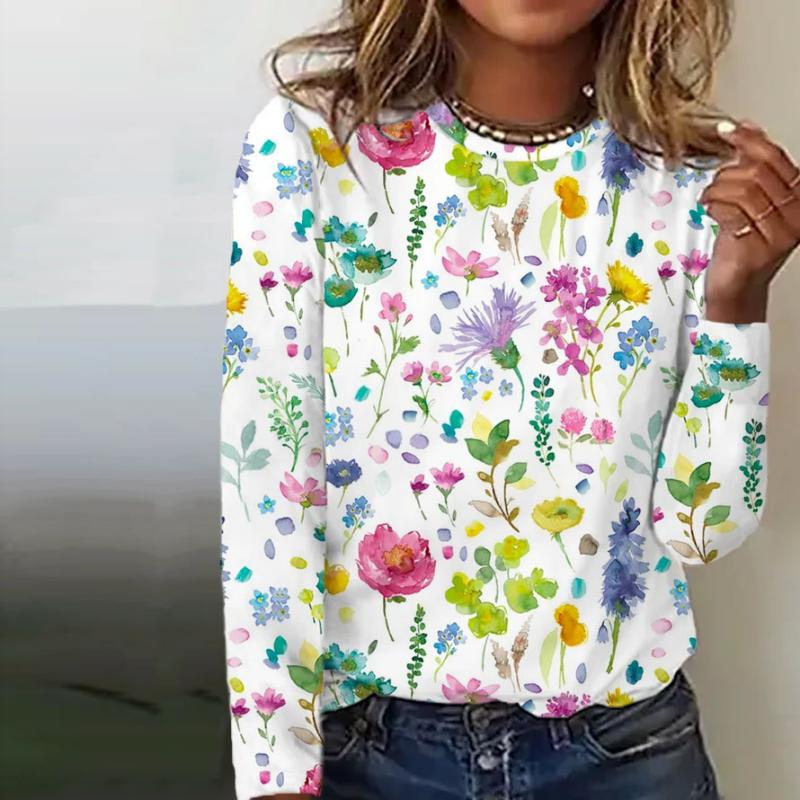 T-Shirt Décontracté À Imprimé Floral