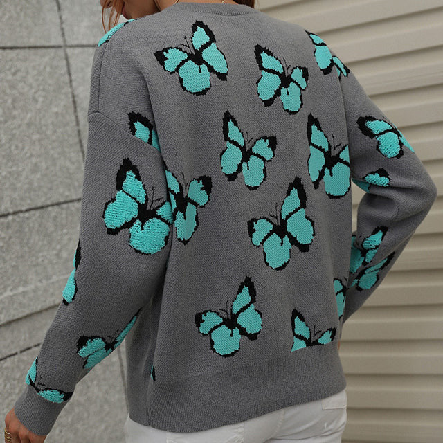 Pull Décontracté À Motif Papillon