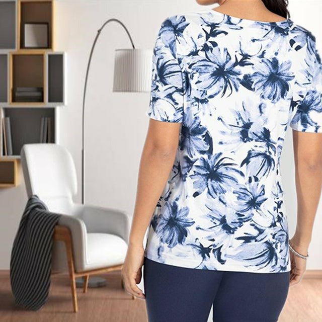 T-Shirt Décontracté À Imprimé Floral