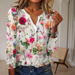 Blouse Décontractée À Imprimé Floral