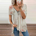 Blouse Décontractée À Imprimé Floral