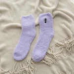 Chaussettes En Peluche Motif Chat