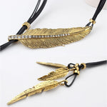 Collier Pendentif Plume Vintage